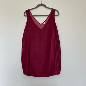 Old Navy Plus Size Red Velvet Tank Top Sz 3X